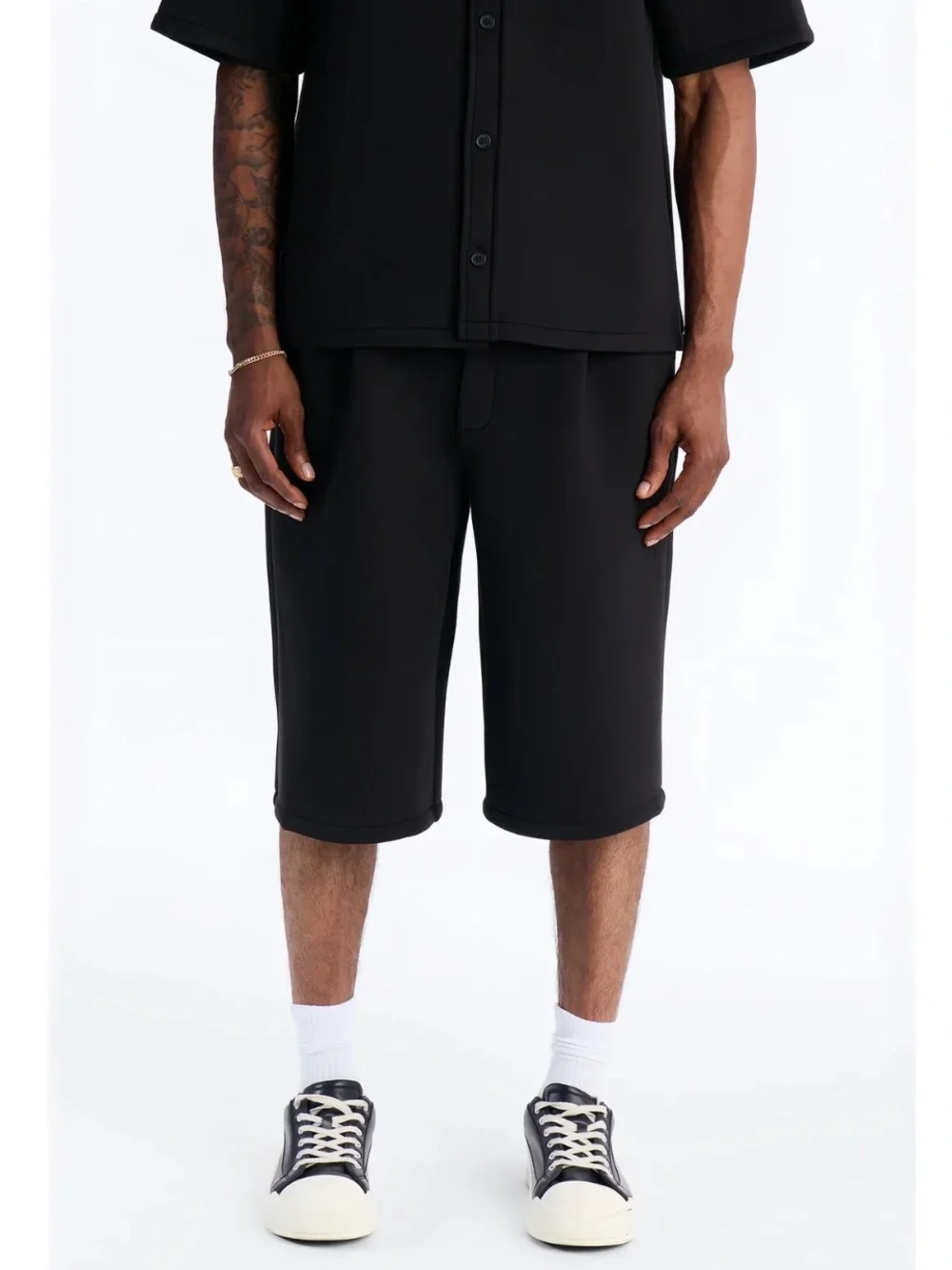 Relaxed Arclight Interlock Short Sleeve Shirt and Shorts set - Black